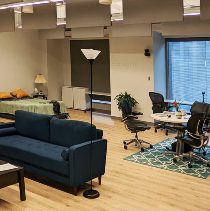 Ipsos Experience Lab showing a modern collaborative space
